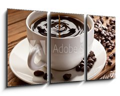 Obraz 3D tdln - 90 x 50 cm F_BS32232147 - Drop falling into a cup of coffee