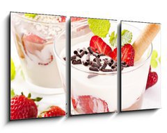 Obraz 3D tdln - 90 x 50 cm F_BS32314746 - Dessert mit Erdbeeren