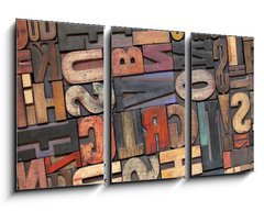 Obraz 3D tdln - 90 x 50 cm F_BS32651185 - letterpress wood type with ink patina