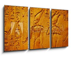 Obraz 3D tdln - 90 x 50 cm F_BS334138862 - Ancient Egypt hieroglyphics with pharaoh and ankh