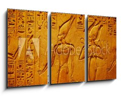 Obraz 3D tdln - 90 x 50 cm F_BS334138862 - Ancient Egypt hieroglyphics with pharaoh and ankh