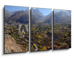Obraz 3D tdln - 90 x 50 cm F_BS33766858 - Mountain landscape and Thorung La pass, Nepal