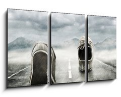 Obraz 3D tdln - 90 x 50 cm F_BS33948093 - Running in the rain - B v deti