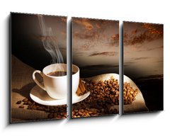 Obraz 3D tdln - 90 x 50 cm F_BS34083864 - Steaming cup of coffee - Napaovac lek kvy