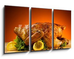 Obraz 3D tdln - 90 x 50 cm F_BS35393181 - Rosted chicken and vegetables