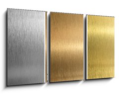 Obraz   Aluminum, bronze and brass stitched textures, 90 x 50 cm