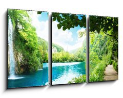 Obraz 3D tdln - 90 x 50 cm F_BS36234695 - waterfall in deep forest