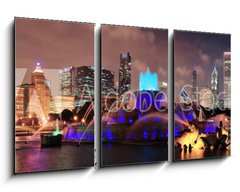 Obraz 3D tdln - 90 x 50 cm F_BS36357613 - Chicago night scene