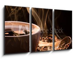 Obraz 3D tdln - 90 x 50 cm F_BS36532069 - Coffee, smoke and roasred seeds