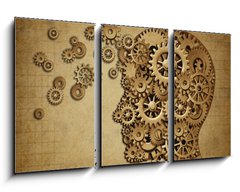Obraz   Human brain function grunge with gears, 90 x 50 cm