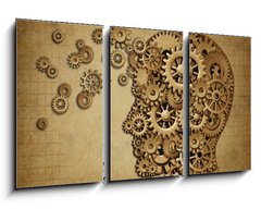 Obraz   Human brain function grunge with gears, 90 x 50 cm