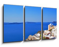 Obraz 3D tdln - 90 x 50 cm F_BS38059127 - Traditional village of Thira at Santorini island in Greece