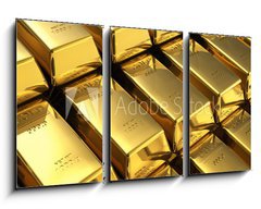 Obraz 3D tdln - 90 x 50 cm F_BS38307861 - Stacks of gold bars - Stohy zlatch ty