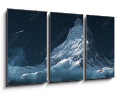 Obraz 3D tdln - 90 x 50 cm F_BS383981906 - panoramic view to the majestic Matterhorn mountain at night. Valais, Switzerland
