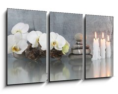 Obraz 3D tdln - 90 x 50 cm F_BS38509301 - Stilleben, Orchidee mit Kerzen
