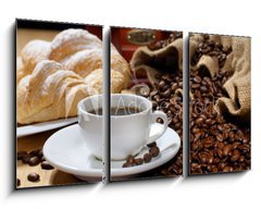 Obraz 3D tdln - 90 x 50 cm F_BS39147231 - coffee cup with croissant