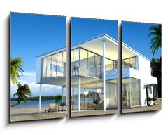 Obraz 3D tdln - 90 x 50 cm F_BS40404611 - Flachdachvilla am Strand - Vila s plochou stechou na pli