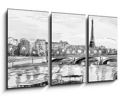 Obraz 3D tdln - 90 x 50 cm F_BS40520536 - Paris street - illustration