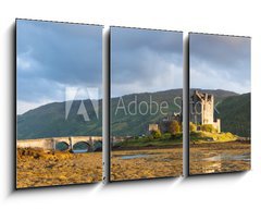 Obraz 3D tdln - 90 x 50 cm F_BS40528825 - Sunset at Elian Donan Castle, Isle of Skye, Scotland - Zpad slunce na hrad Elian Donan, ostrov Skye, Skotsko