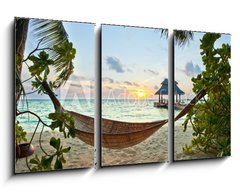 Obraz 3D tdln - 90 x 50 cm F_BS40728385 - Hammock and sunset