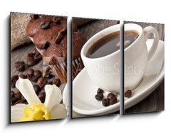 Obraz 3D tdln - 90 x 50 cm F_BS40771810 - cup of coffee and chocolate cake