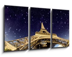 Obraz 3D tdln - 90 x 50 cm F_BS41726056 - Stars and Night Sky above Eiffel Tower in Paris