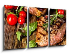 Obraz 3D tdln - 90 x 50 cm F_BS42261882 - Grilled beef steak - Grilovan hovz steak