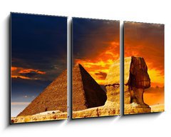 Obraz   Great Sphinx and the Pyramids at sunset, 90 x 50 cm