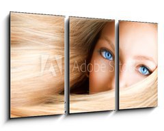 Obraz 3D tdln - 90 x 50 cm F_BS43028918 - Blond Girl. Blonde Woman with Blue Eyes - Blond Dvka. Blondnka s modrmi oima