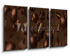 Obraz 3D tdln - 90 x 50 cm F_BS43386107 - Coffee beans cascade