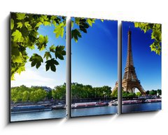 Obraz 3D tdln - 90 x 50 cm F_BS44176094 - Seine in Paris with Eiffel tower