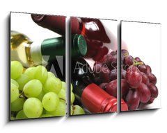 Obraz 3D tdln - 90 x 50 cm F_BS4460273 - bottles of wine with grapes