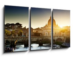 Obraz 3D tdln - 90 x 50 cm F_BS44732029 - view on Tiber and St Peter Basilica