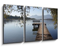 Obraz 3D tdln - 90 x 50 cm F_BS44827303 - Bootssteg am Chiemsee