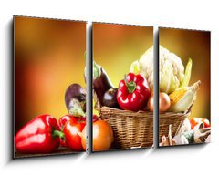 Obraz 3D tdln - 90 x 50 cm F_BS44949889 - Healthy Organic Vegetables Still life Art Design