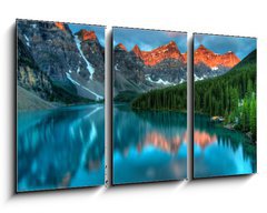 Obraz 3D tdln - 90 x 50 cm F_BS45095927 - Moraine Lake Sunrise Colorful Landscape