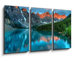 Obraz 3D tdln - 90 x 50 cm F_BS45095927 - Moraine Lake Sunrise Colorful Landscape