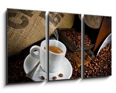 Obraz 3D tdln - 90 x 50 cm F_BS45158931 - Coffee smoking on the coffee beans background