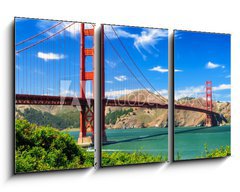 Obraz 3D tdln - 90 x 50 cm F_BS45170753 - Golden gate bridge vivid day landscape, San Francisco