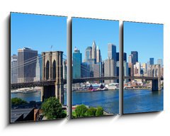 Obraz 3D tdln - 90 x 50 cm F_BS4526785 - New York City Skyline and Brooklyn Bridge