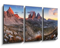 Obraz 3D tdln - 90 x 50 cm F_BS45305800 - Sunset mountain panorama in Italy Dolomites - Tre Cime