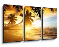 Obraz   sunset on the beach of caribbean sea, 90 x 50 cm