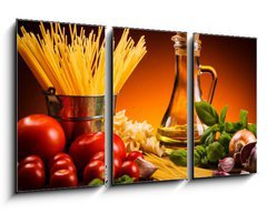 Obraz 3D tdln - 90 x 50 cm F_BS48426765 - Pasta and fresh vegetables