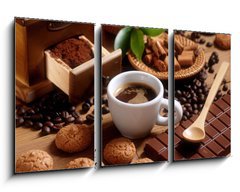 Obraz 3D tdln - 90 x 50 cm F_BS49761911 - tazza di caff   espresso con macinino in legno