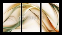 Obraz 3D tdln - 90 x 50 cm F_BS50102832 - Elegant green and gold waves on white background