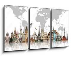 Obraz 3D tdln - 90 x 50 cm F_BS50490818 - Travel the world monuments concept