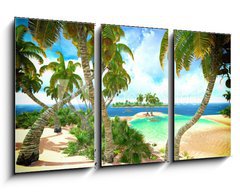 Obraz 3D tdln - 90 x 50 cm F_BS50721906 - Tropical paradise beach - Tropick rajov pl