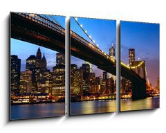 Obraz 3D tdln - 90 x 50 cm F_BS51808000 - Manhattan panorama with Brooklyn Bridge at sunset in New York