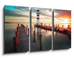 Obraz 3D tdln - 90 x 50 cm F_BS51901160 - Lighthouse - Lake in Austria