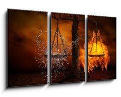 Obraz 3D tdln - 90 x 50 cm F_BS52289605 - Balance between fire and water